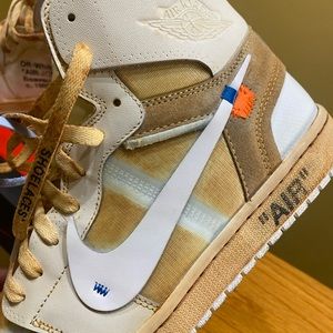 Air Jordan 1 High Off White “Stained” Custom Size 12